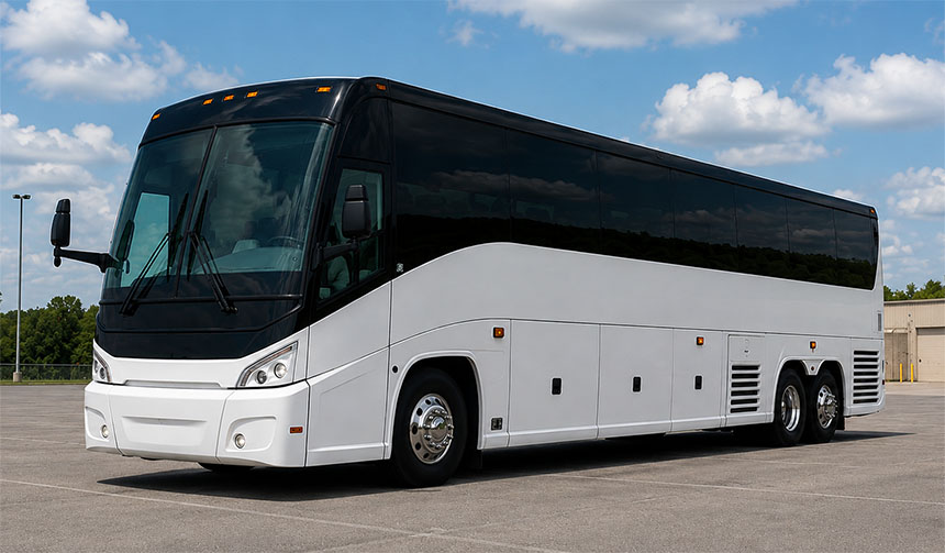 56-passenger charter bus available in Bloomington, IN