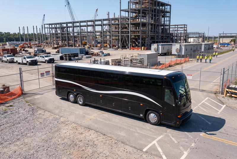 Construction Site Shuttle Bus Rentals in Bloomington, IN